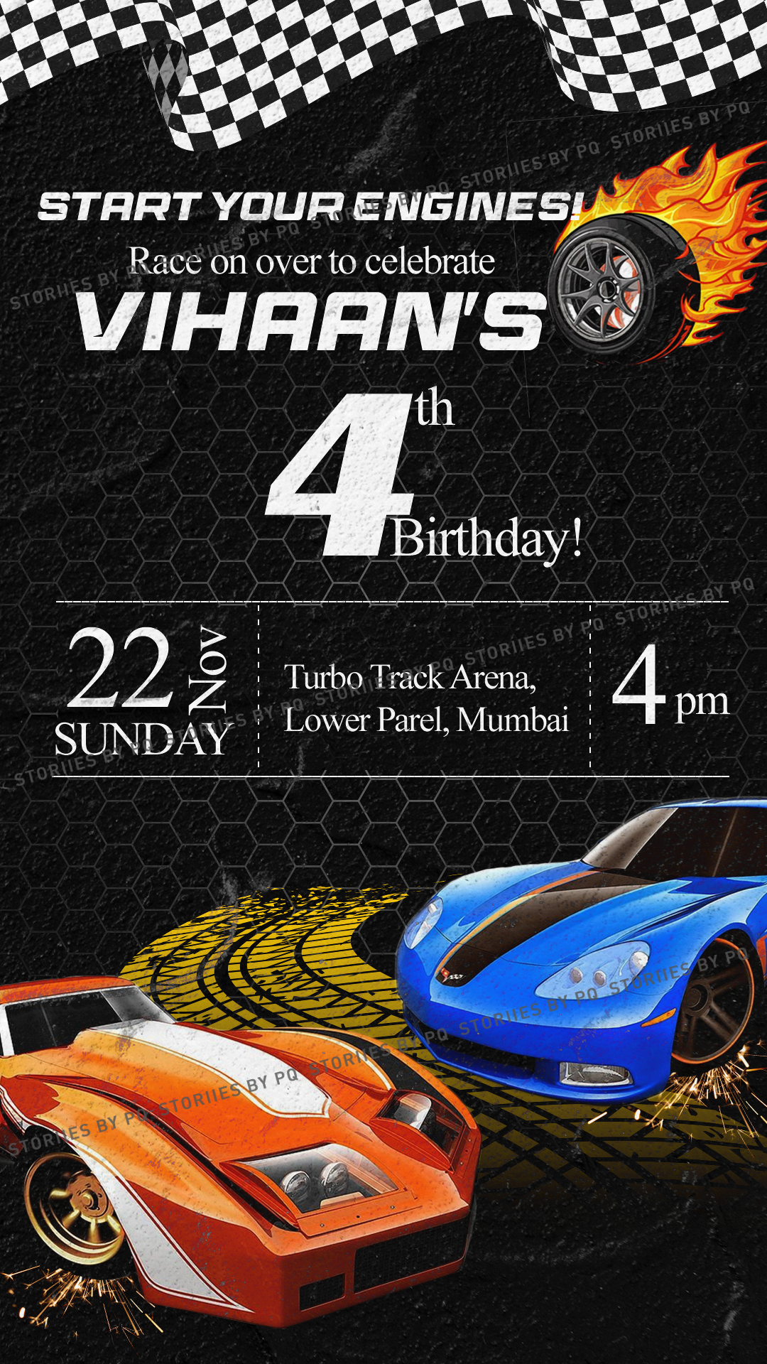 Little Racers - Kids Birthday Invitation