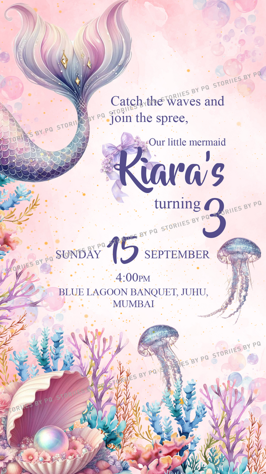 Splash & Sparkle - Kids Birthday Invitation