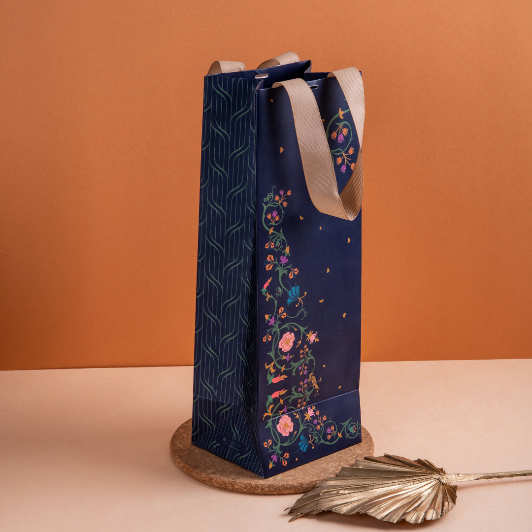 Blooming Blues - Bottle Bag