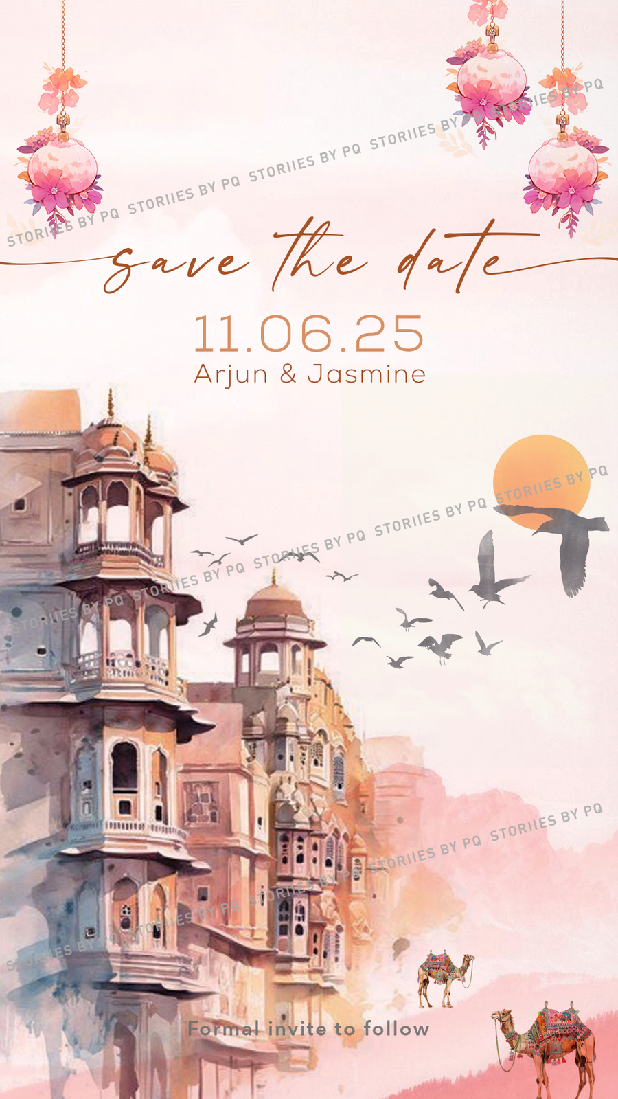 Udaipur Whispers - Luxury Wedding Save the Date Invitation